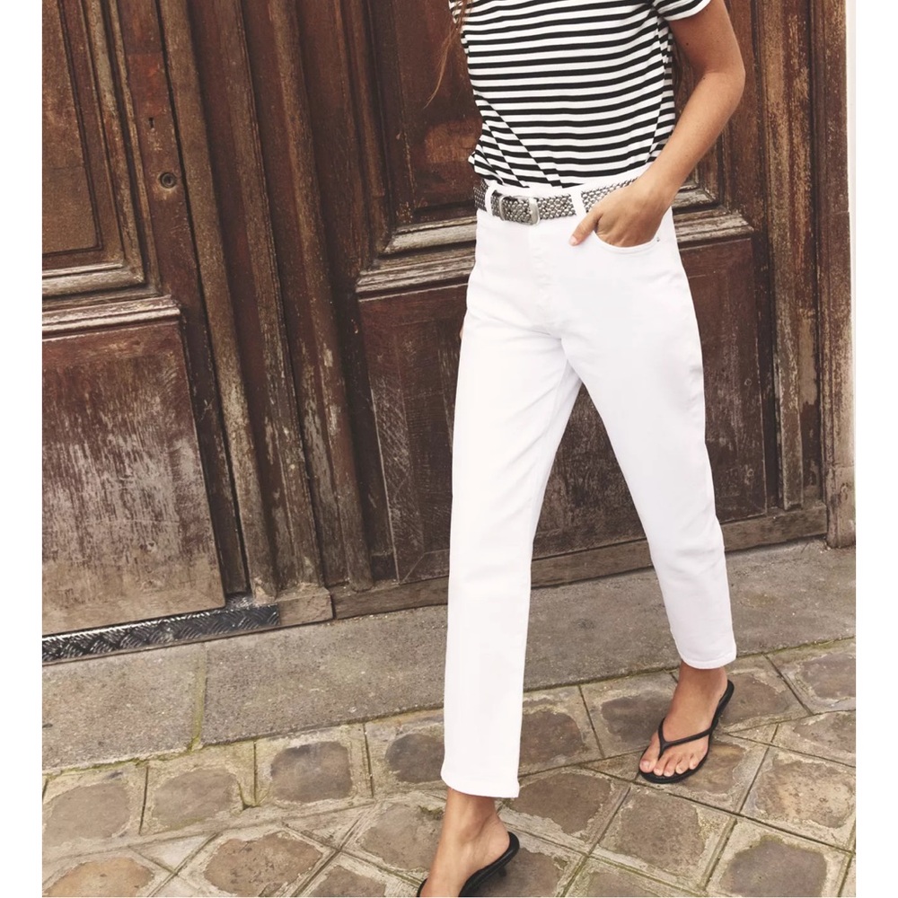 Zara Women's High Rise White Jeans